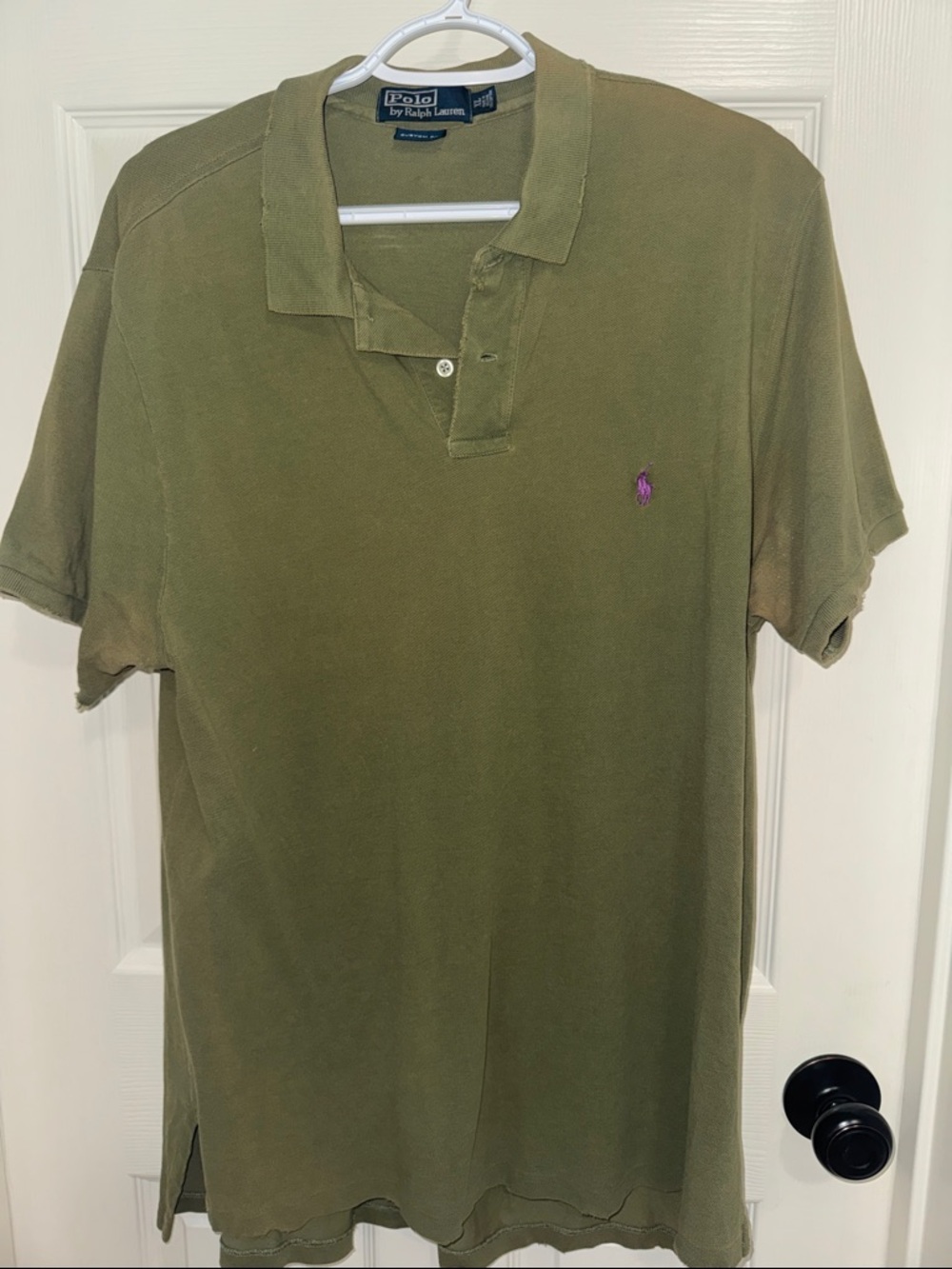 Polo by Ralph Lauren Olive Green Polo with Purple Pony